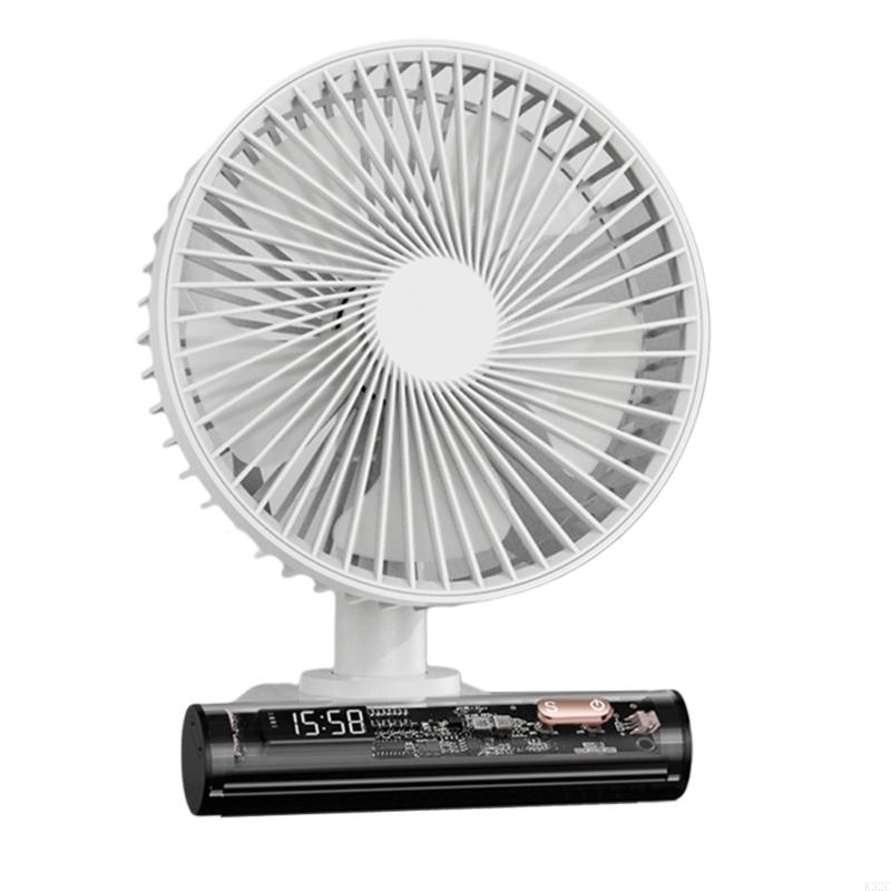 K32C Portable Powerful Small Table Fan Battery Desk Fan for Home Office Car Outdoor: WHITE