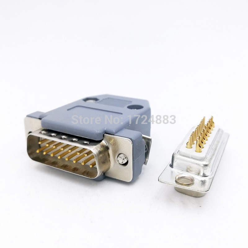 DB15 connector 2 row hole/pin female Male plug port socket adapter D Sub DP15 +shell