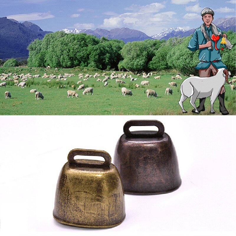 Grazing Cattle Sheep Laege Copper Bell Loud Crisp Spread Farther Loud Prevent The Loss Cow Horse Sheep Supplies Red/Green Bronze