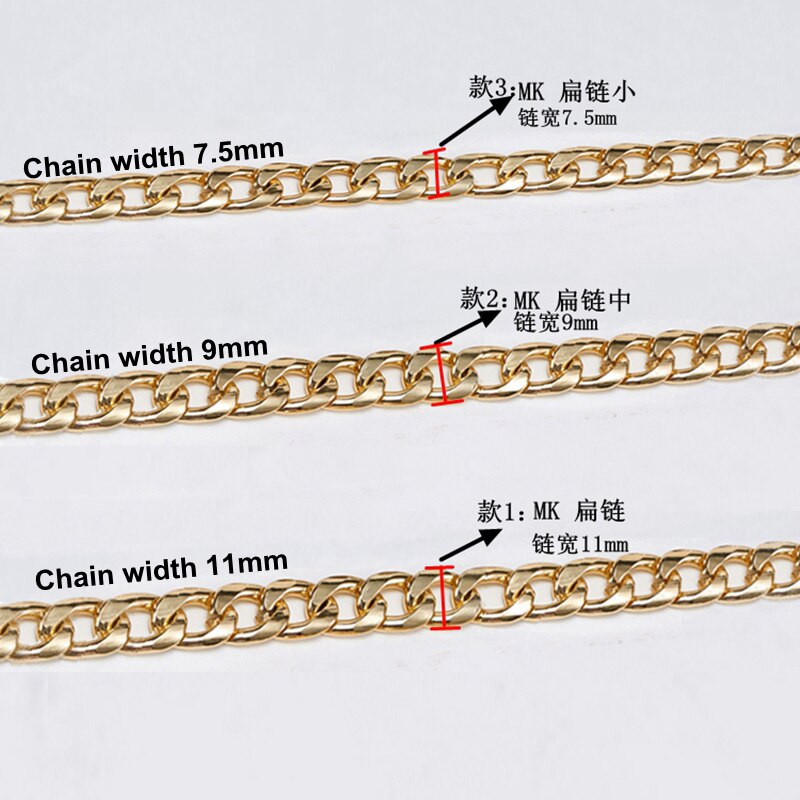 130cm Metal Stainless Steel Purse Chain Strap Handle Shoulder Crossbody Handbag Bag Belt Metal Replacement 5 Color Ancient gold