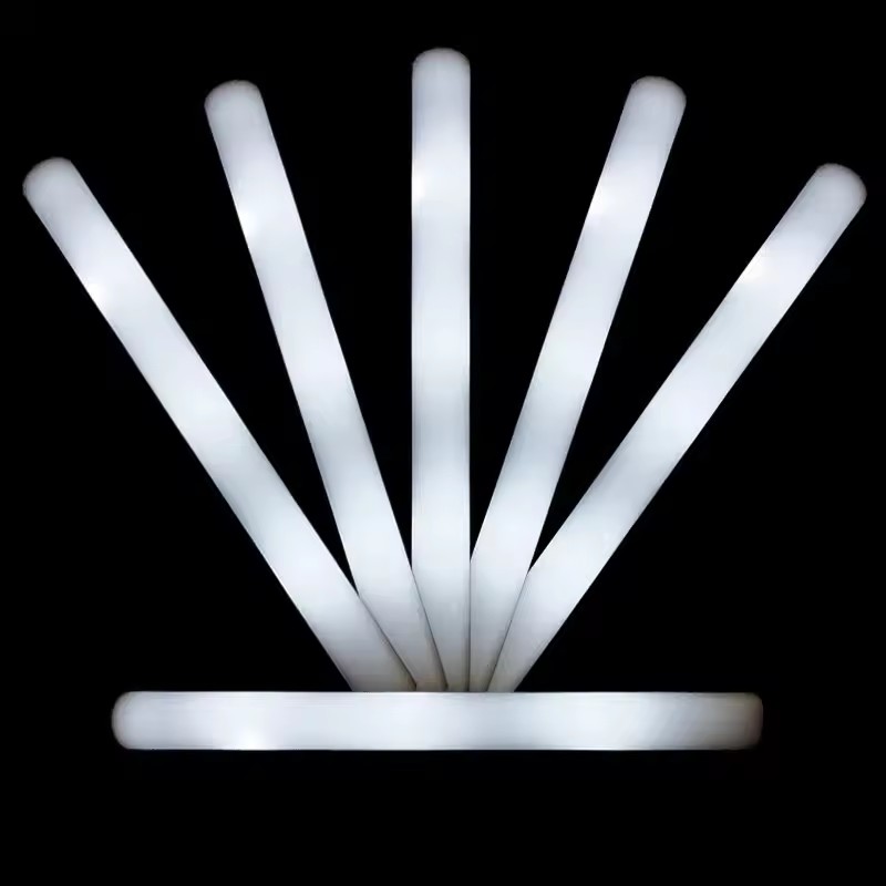 30pcs White LED Glow Sticks Luminous Foam Stick Cheer Tube 3 Modes Glow in The Dark Party Supplies for Concerts Birthday Wedding: Default Title