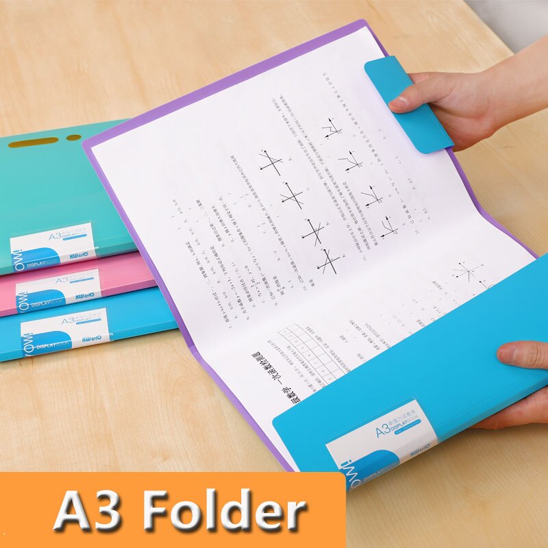 A3 File Document Bag Test Paper Bill Folder Holder Organizer Fastener School Office Supplies Binder File Folder Document Storage