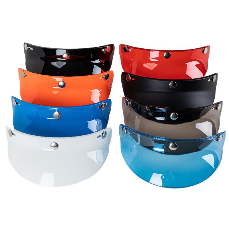 Lente de visera de burbuja para casco de motocicleta, 3-Snap, 3/4, Retro, cara abierta, D7YA