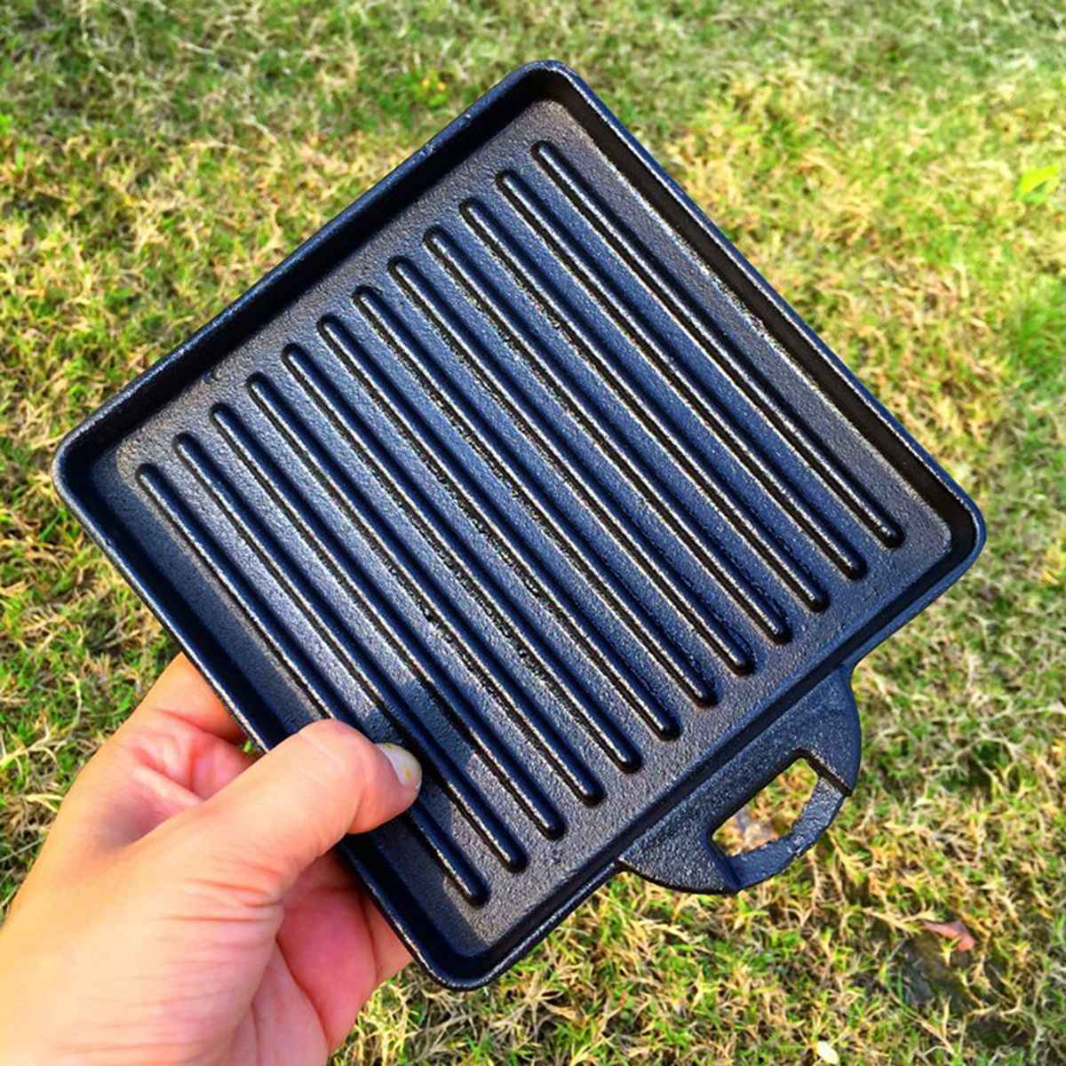 2pc löstagbara stekpannor för stekpanna utomhus järn non-stick campingkokkärl grill spisgryta set med bärbar bärväska