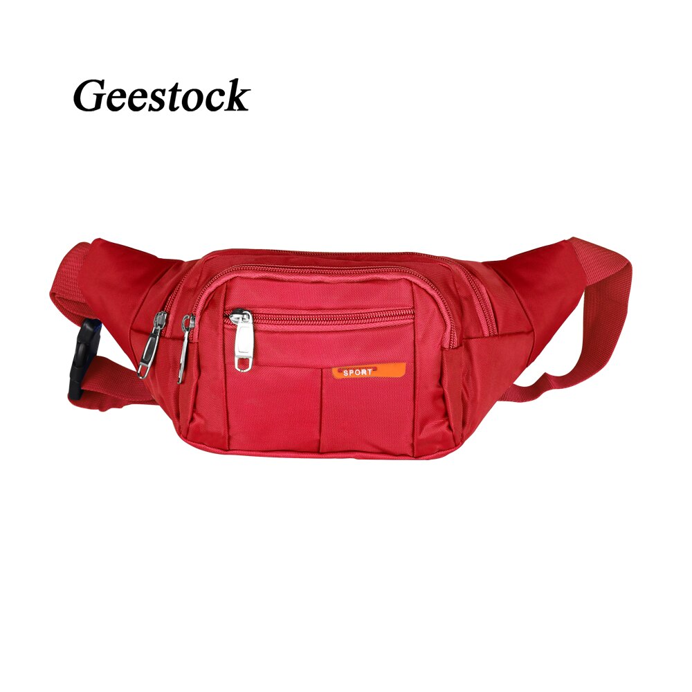 Geestock Vrouwen Taille Zakken Reizen Hip Bumbags Fanny Pack Meerdere Functies Riem Tas Mannen Casual Voor Buitenshuis Sport: Red