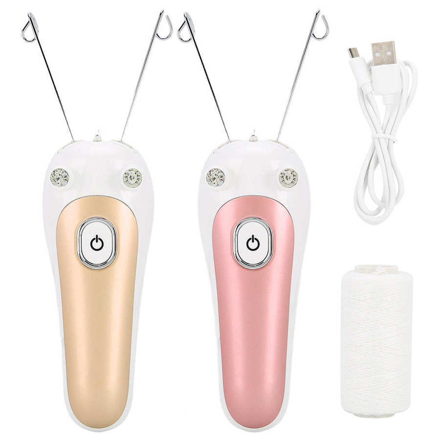 Elektrisk bomullstråd epilator dam ansiktshårborttagning laddningsbar dragyta enhet smärtfri kvinna hårborttagning defeatherer