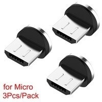 1/3/10Pcs Ronde Magnetische Kabel Plug Type C Micro Usb C 8 Pin Stekkers Snelle Opladen adapter Telefoon Microusb Type-C Magneet Plug: 3Pcs Micro Plug