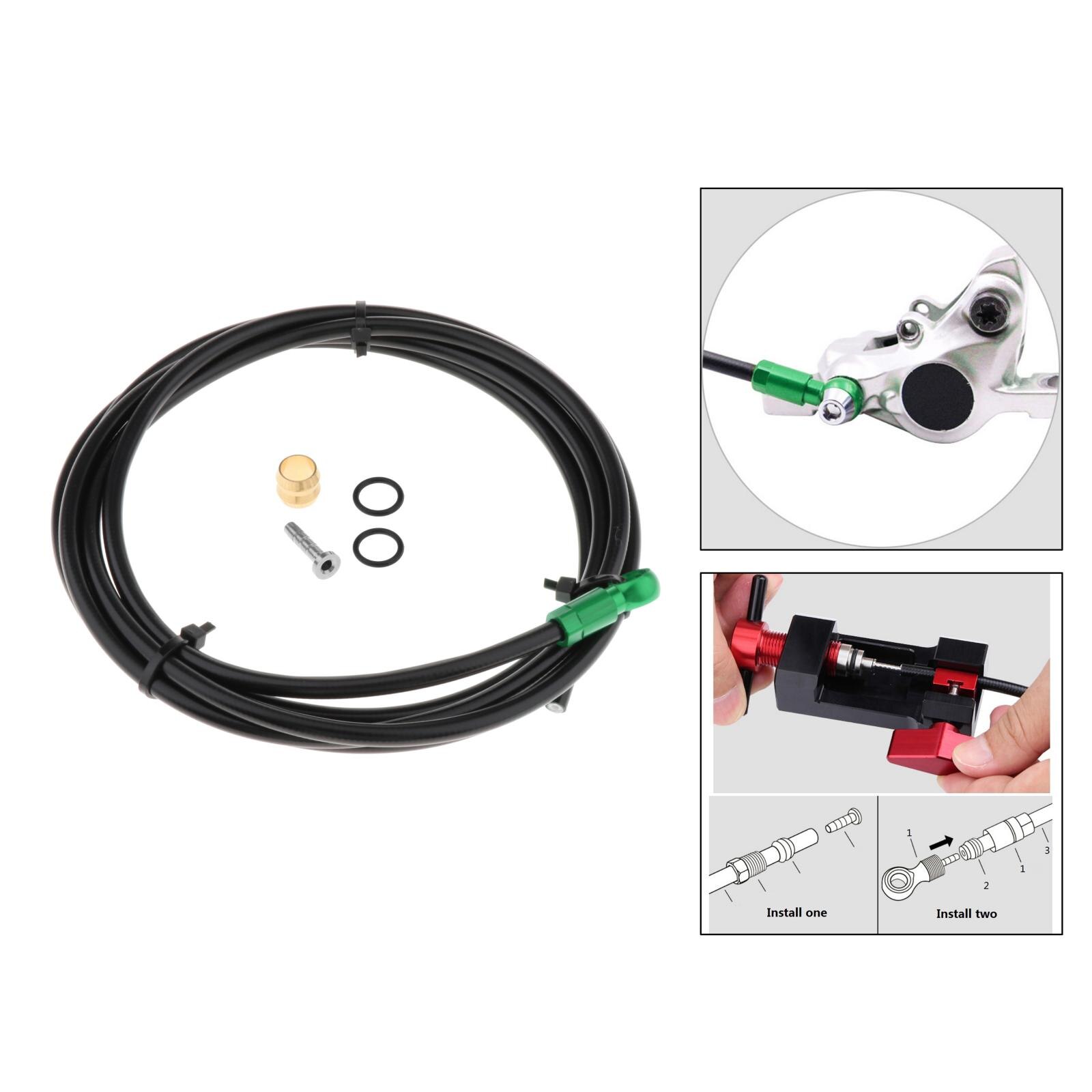 Bicycle Hydraulic Disc Brake Hose Kit Internal Cable Routing with Oil Needle Connector Insert Urgent Ring