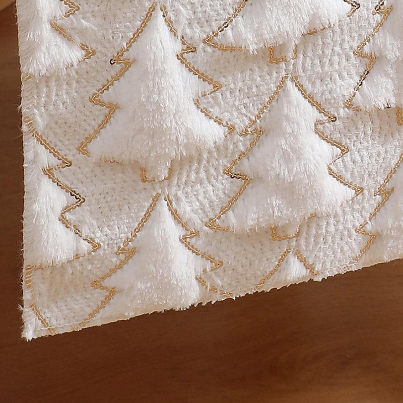 ​ kerstbomen zachte pluche tafelloper voor binnen buiten thuis party decor keuken eettafel.