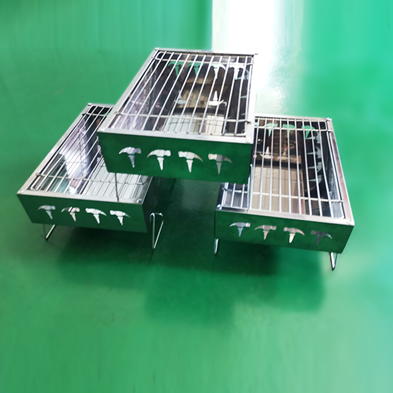 Mini BBQ GRILL Portable bbq stove camping stainless steel charcoal foldable BBQ Grills Patio Small Barbecue Tools