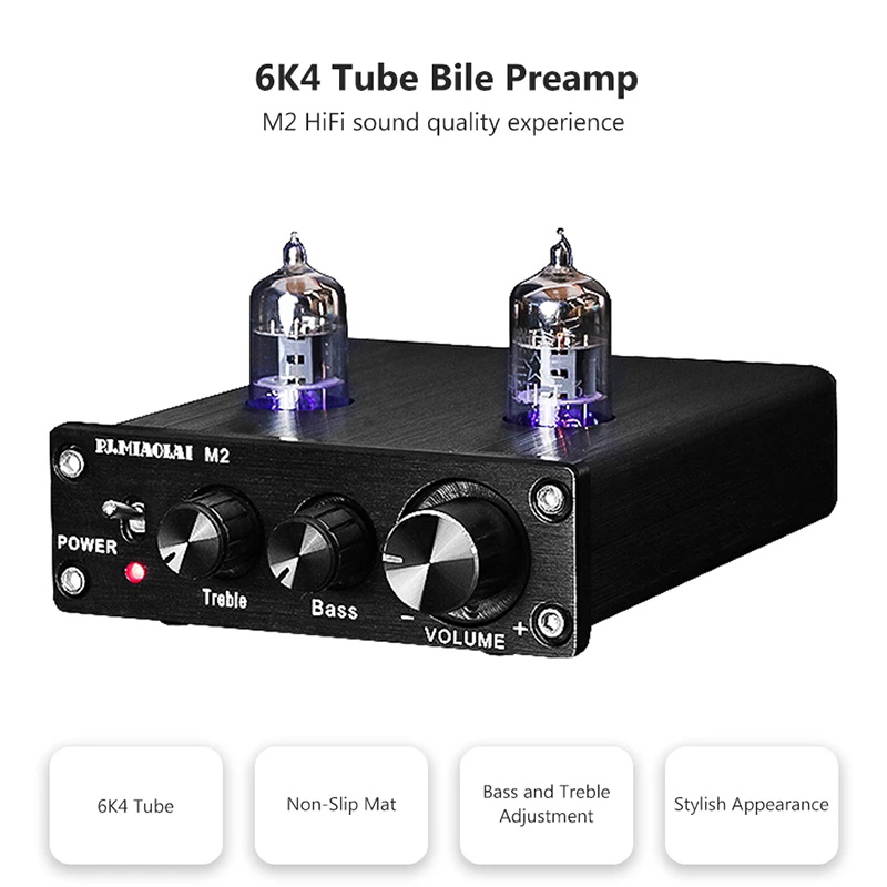 Preamplificatore valvolare audiofilo HIFI Nessun rumore di sottofondo Regolazione dei bassi alti Mini preamplificatore di livello professionale Tubo 6K4