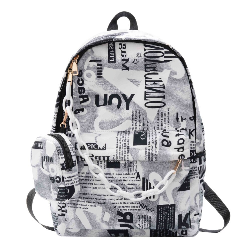 Mochila de lona para mujer, bolso de hombro con estampado de leche de vaca, de gran capacidad, escolar, para adolescentes,: Gris