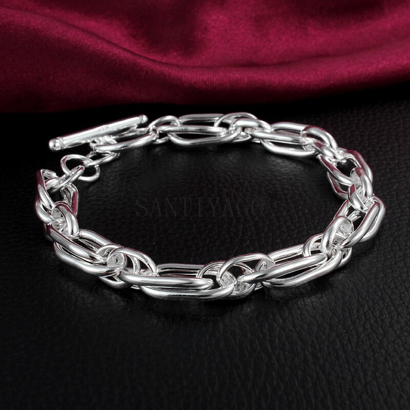 CharmHouse-Bracelet à chaîne à maillons en argent 925 Bracelets pour femme, accessoires Bijoux, , idée