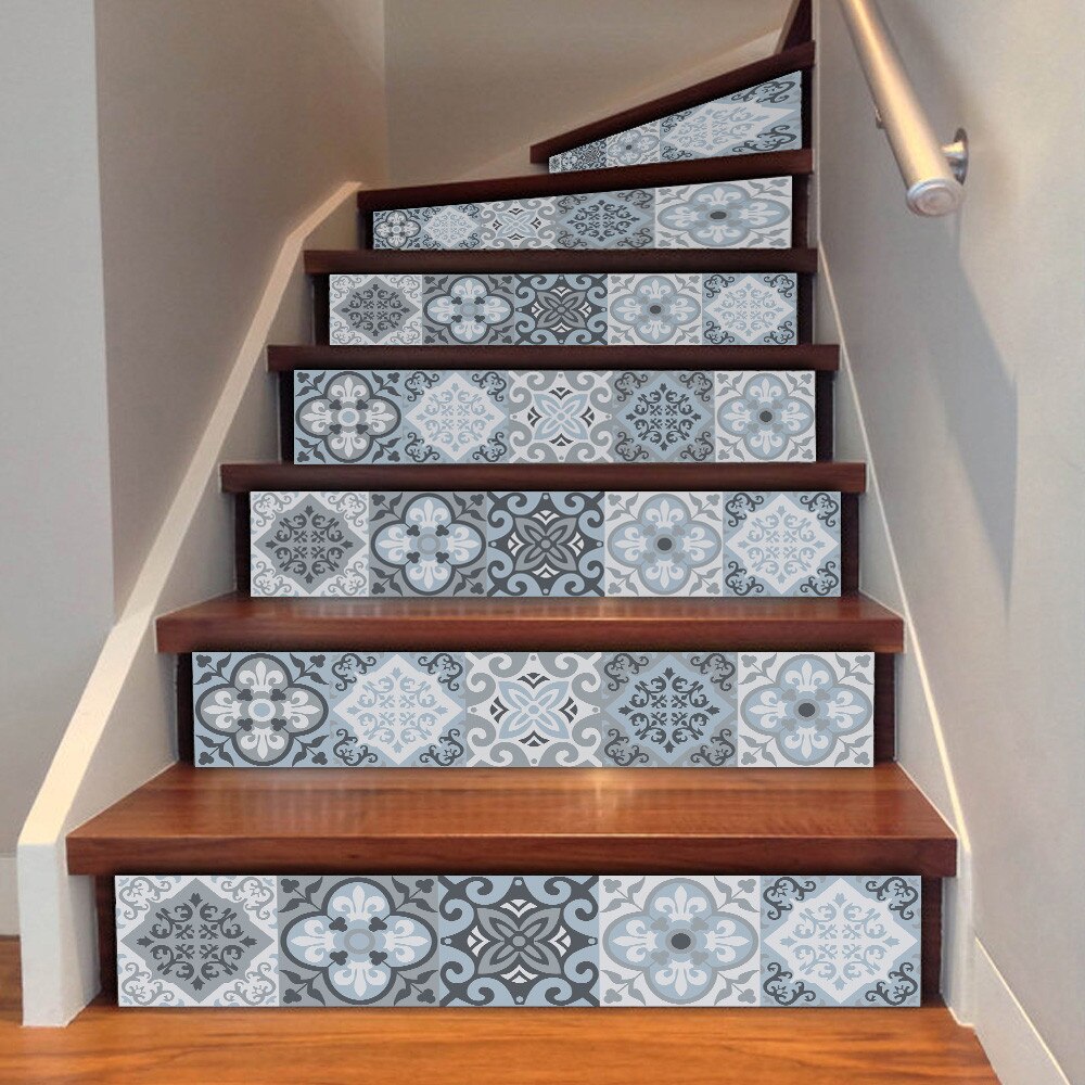 DIY Schritte Aufkleber entfernbar Treppe Aufkleber Heimat Dekor Keramik Fliesen Muster Landschaft Heimat Dekoration 18*100cm