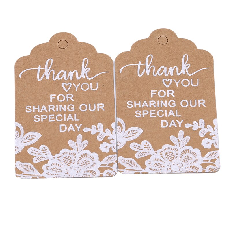 50Pcs/pack Vintage White Lace Printed Kraft Cards Card Decoration Paper Wedding Party Invitation Tag Card Decoration