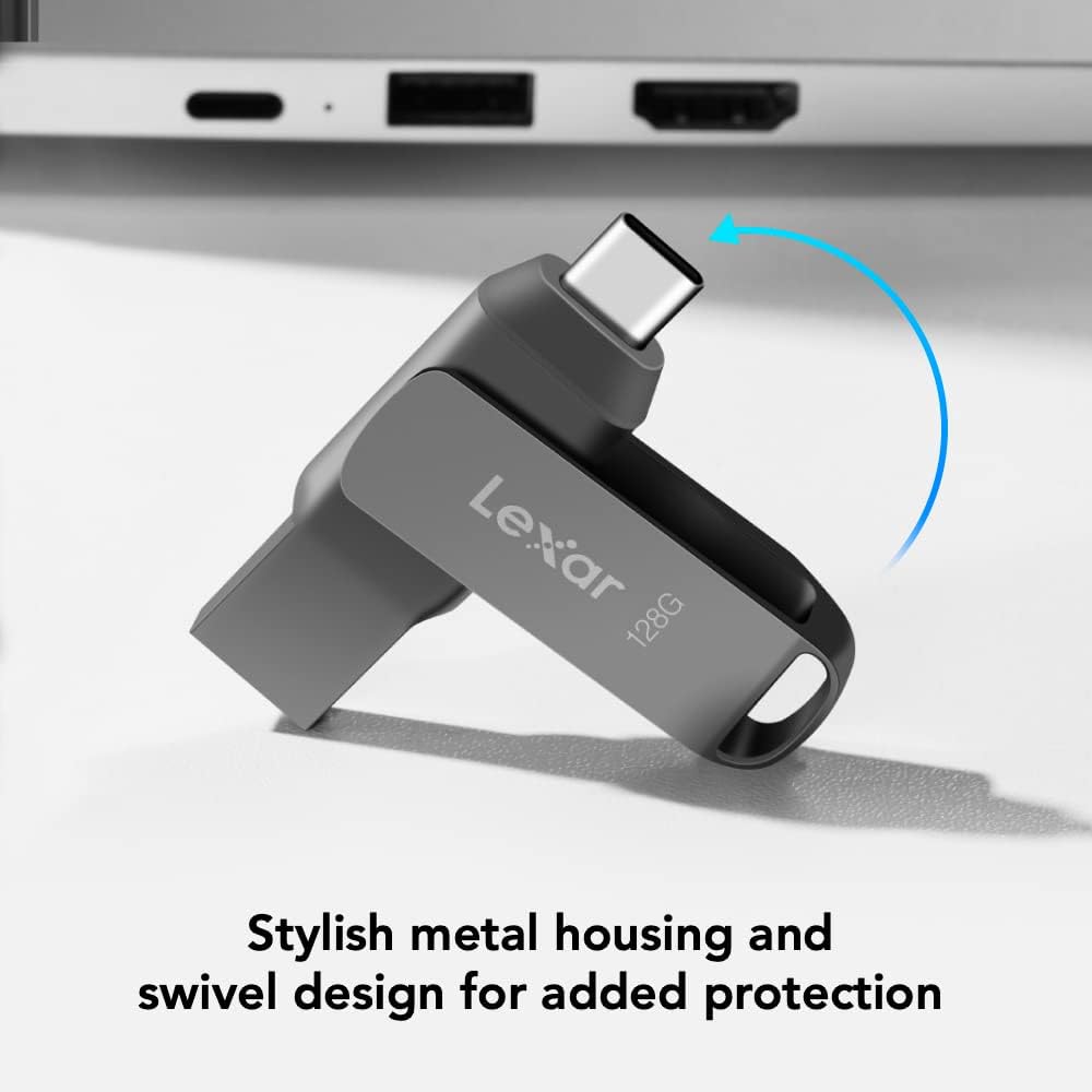 Lexar JumpDrive Dual Drive D400 32GB 64GB 128GB 256GB high-speed USB 3.1 Type-C Type-A Flash Drive for Storage Expansion Mac PC