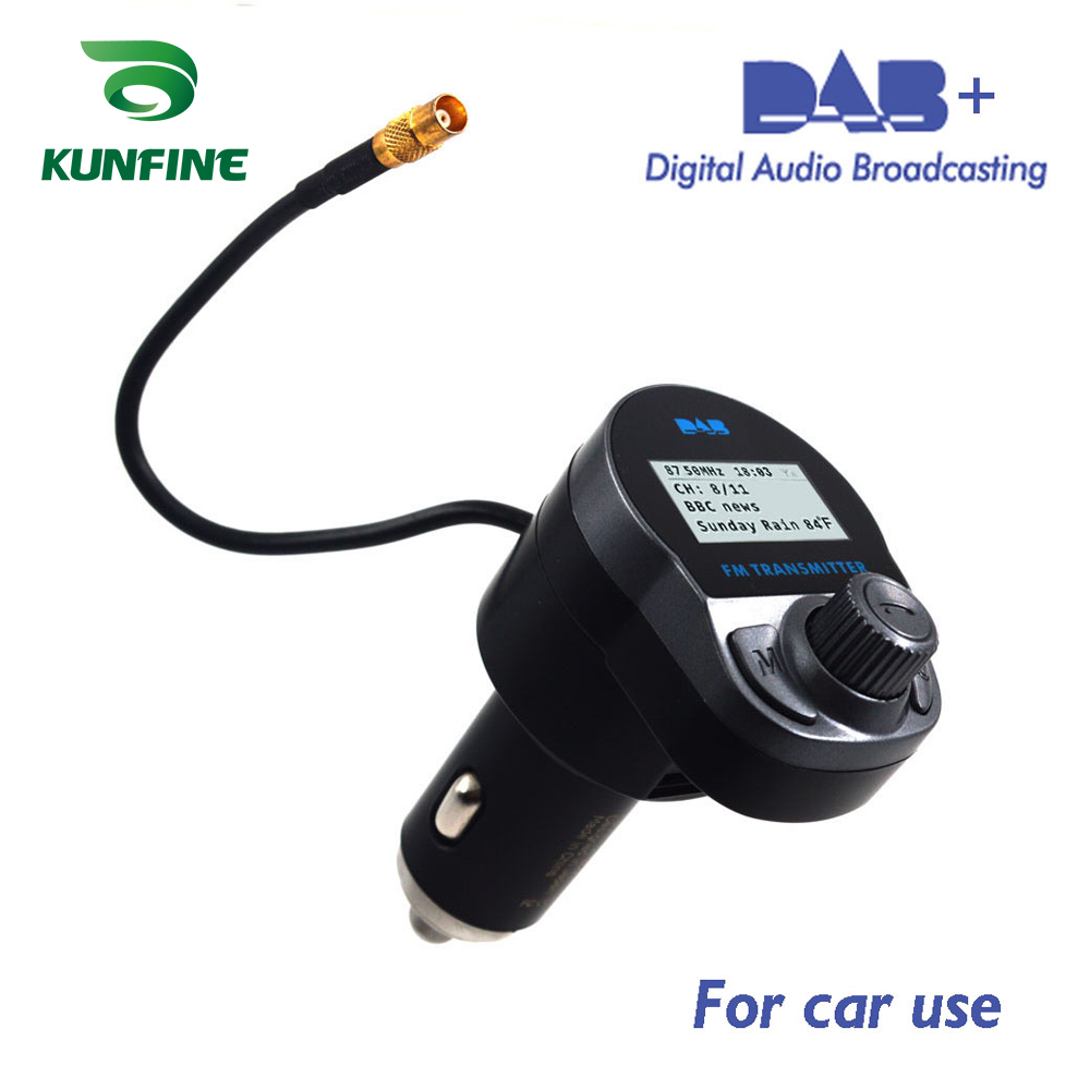 Universal car DAB radio DAB+ Receiver BT music Wireless player with FM Transmitter Receive phone calling phone Charger