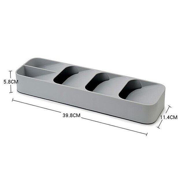 Drawer Cutlery Utensils Tray Store Organizer Drawer Kitchen Tools Drawer Divider Kitchen Storage Cabinet Plastic Drawers: for spoon-gray
