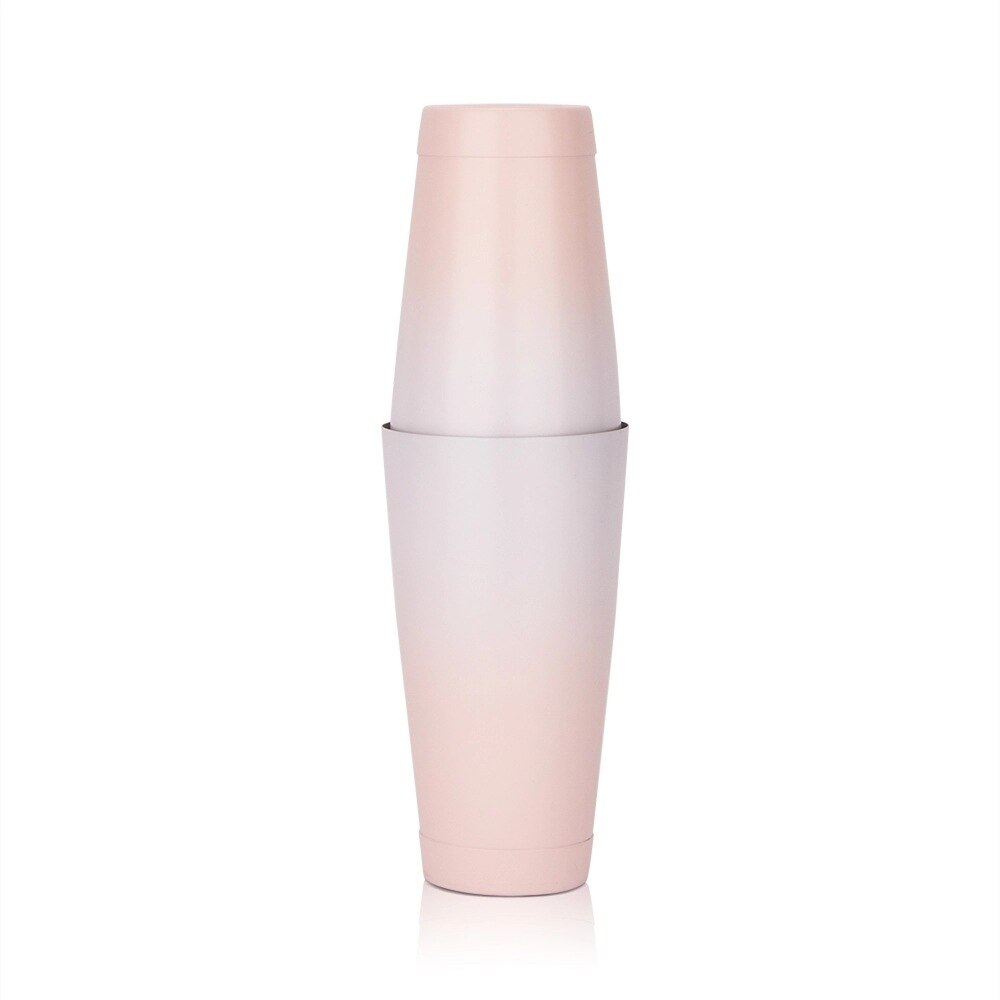 stainless steel high-end boutique pink gradient Boston cocktail shaker multifunctional shaker bar tool