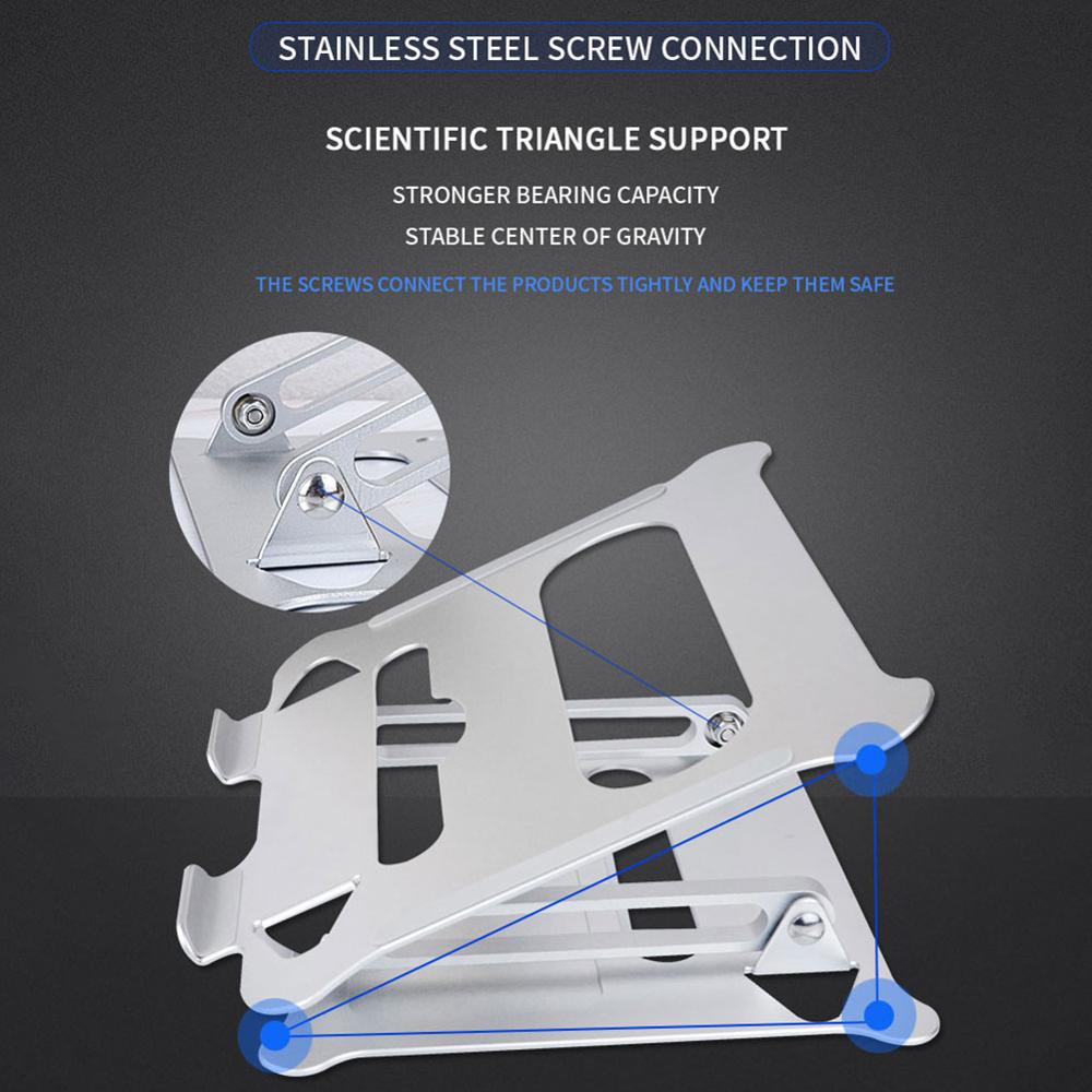 Laptop Stand Ventilated Universal Lightweight Computer Desktop Holder Aluminum Alloy Cooling Adjustable Height Portable Foldable