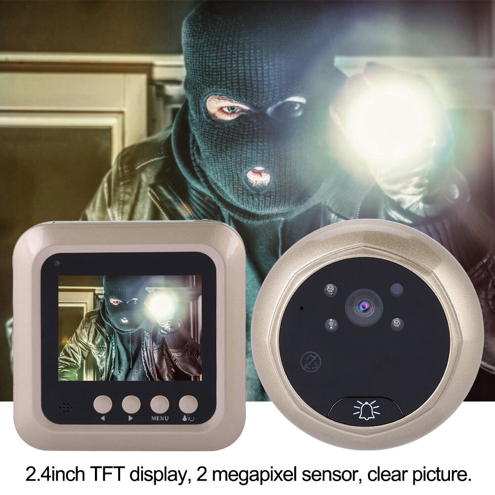 2.4 tommer 1080p intelligent elektrisk dørklokke trådløs digital kighul sikkerhedsdørviser hjemmeviser kiggehuls kamera