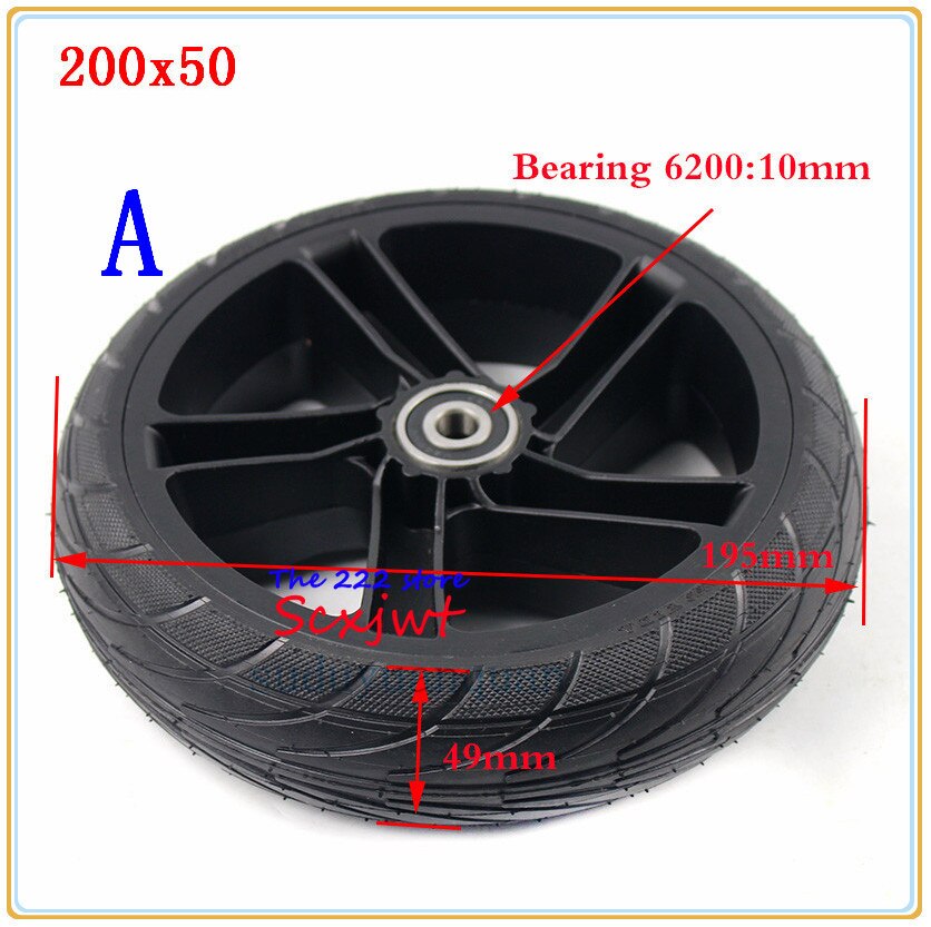 Electric Scooter Tyre With Wheel Hub 8" Scooter 200x50 tire Non-Inflation Electric Vehicle Wheel explosion-proof wheels