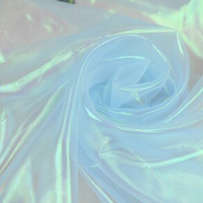 1 Meter Schleier transparent Holographische Stoff Fluoreszierende Stoffe Bunte Glänzende Blick Stoff Bühne Hochzeit Dekor: qianlan