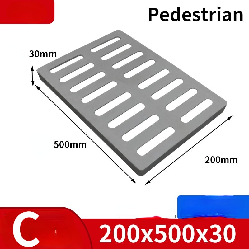 Water drain grate For Resin rectangular drain cover Kitchen sink manhole cover: C