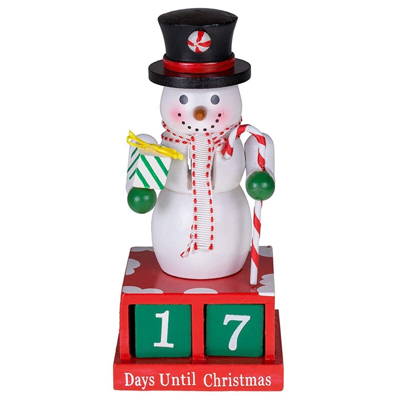 24 Plus Jour Bonhomme De Neige Calendrier De L'avent Compte À Rebours pour Noël Numéros Peints Noir Chapeau Haut-de-Forme Unique Décoration De: Default Title