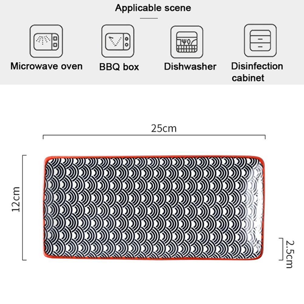 10 Inch Keramische Sushi Vlakke Plaat Japanse Stijl Onderglazuur Rechthoekige Dessert Porselein Servies Diner Schotel CZY1038