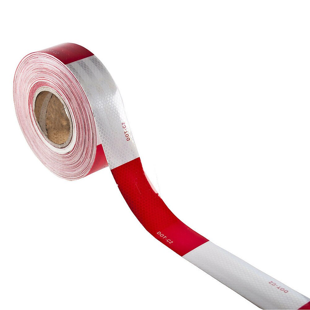 Rouleau de ruban adhésif réfléchissant 5cm x 15m, ruban de sécurité blanc et rouge pour remorque, bande chauffante à points, réfléchissant pour véhicule, accessoires de voiture