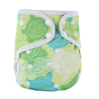 PORORO all in one baby cloth diaper with bamboo inserts, waterproof PUL AIO size adjustable nappies with white color binding: A61