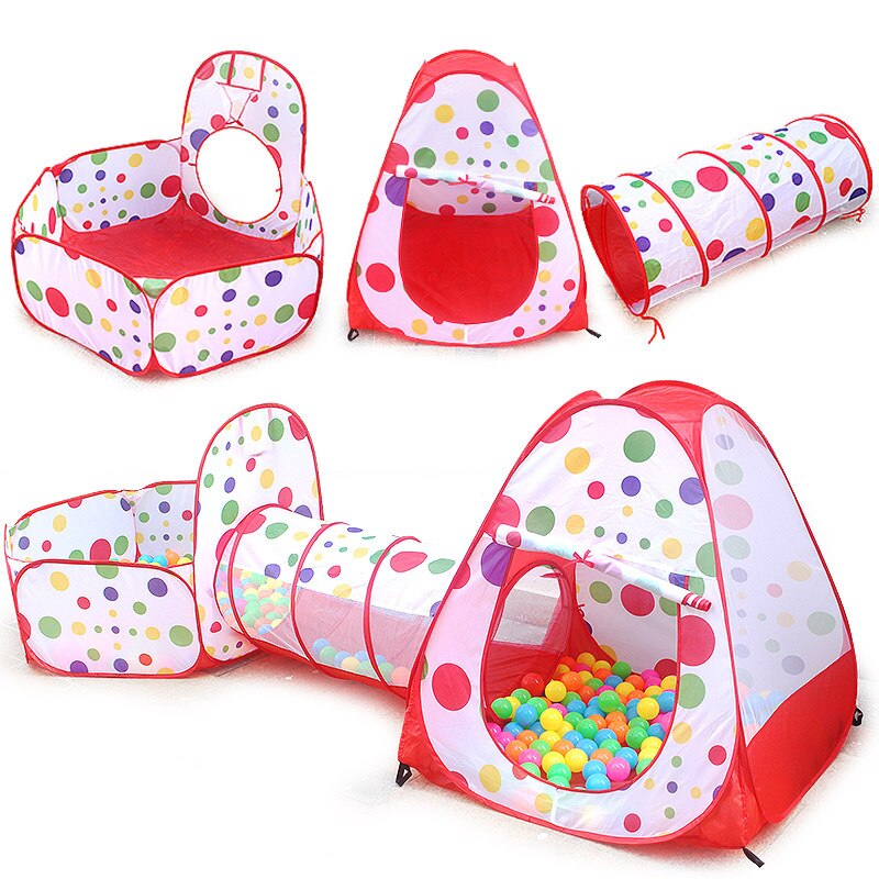 3 In 1 Play Tent Huis Tunnel Draagbare Vouwen Prins Prinses Tent Voor Kinderen Kids Ocean Ballen Zwembad Kid outdoor Strand