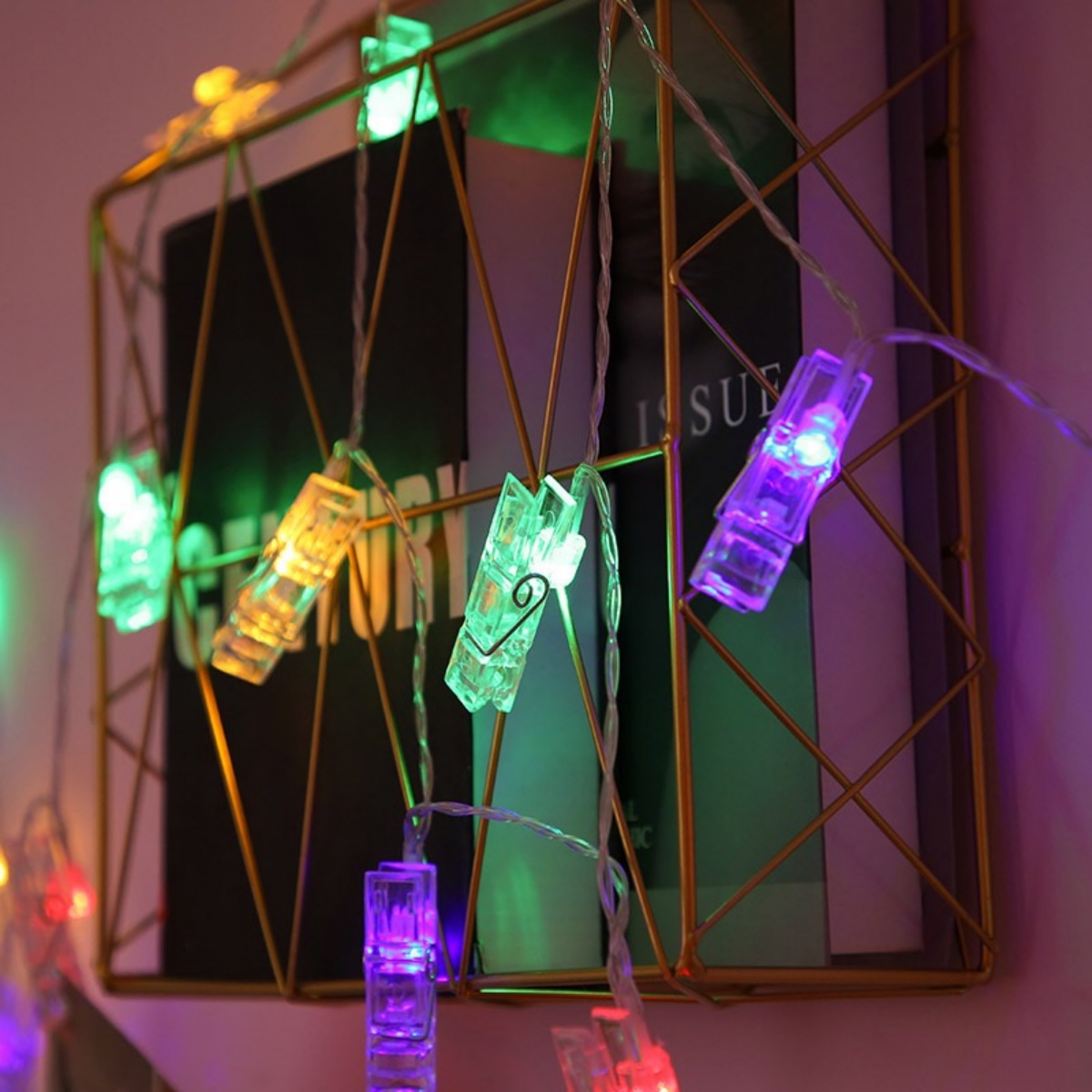 LED-Clip, Lichterkette, kreativer Fotoclip, Schlafzimmer, Hintergrund, Zauberstab, , Party, Dekoration, warm und romantisch: MULTI / Blau