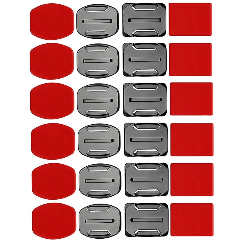 -Helm Accessoires Kit Set 12x Oppervlak Mounts + 12x Stickers Sticker Pads Voor Gopro Hero 7/6/5/4/3 +/3 Hero S