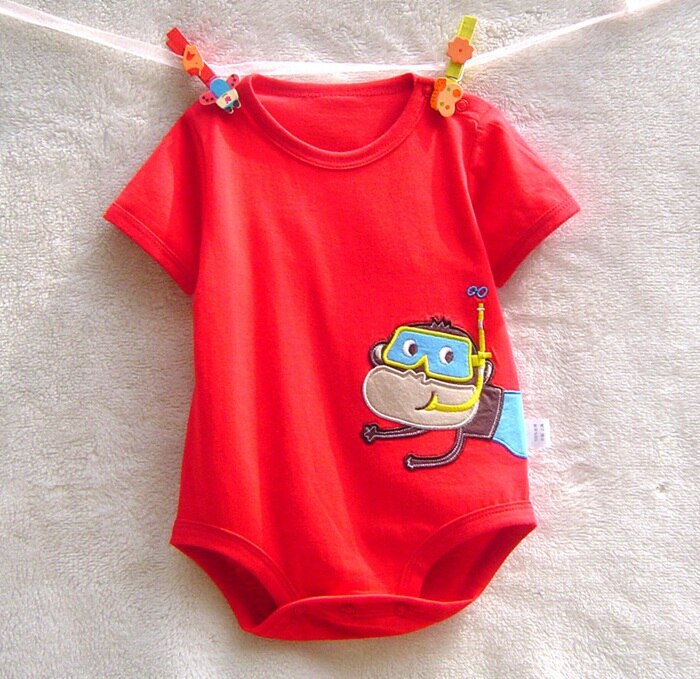 Leuke Duiken Aap Rode Zomer Baby Boy Korte Mouw Bodysuit Body Bebe Overalls Jumpsuit Baby Kleding Kinderkleding: 9m
