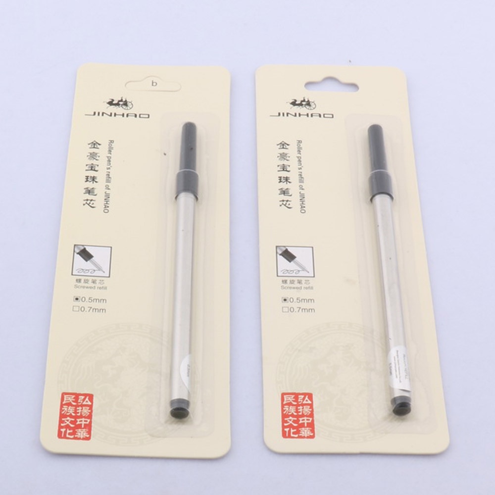 2Pc Jinhao Zwart Refill Fit Voor 159 Rollerball Pen Metaal 0.5Mm Draaien Rollerball Pen Vullingen