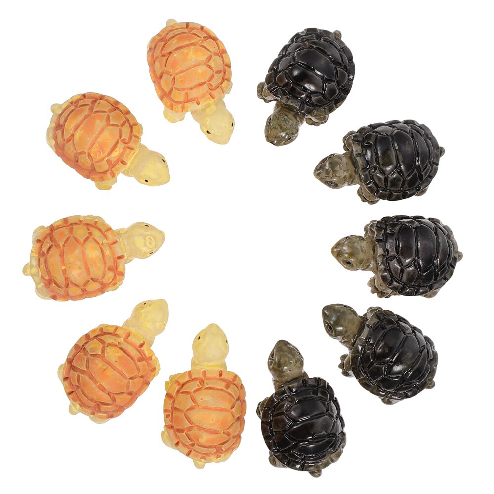 10Pcs Miniature Turtle Figurines Fairy Garden Tortoise Plant Pots Fish Tank