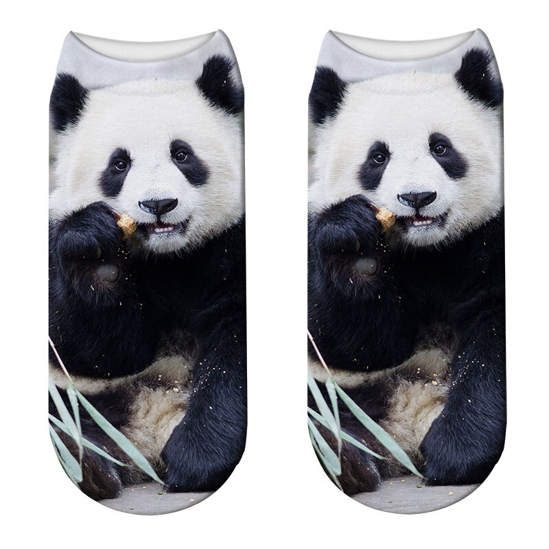 Casual, coole panda-patroon harajuku sokken voor dames, hipster, grappige katoenen korte sokken, vrouwelijke kunst, lage dunne sokken: Stijl 14