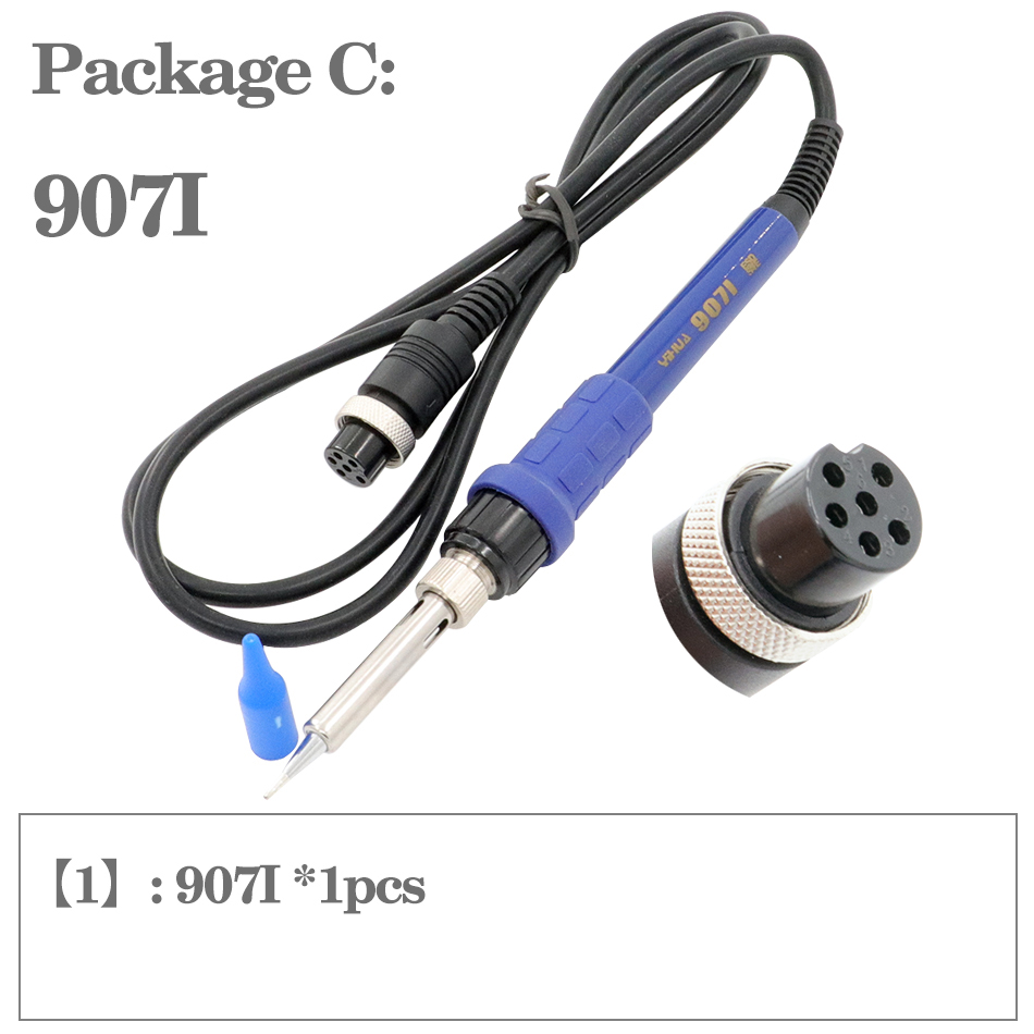 YIHUA soldering station special soldering iron, 907I 907A 907F is suitable for Yihua series soldering station 992D 995D 868D: E  907F