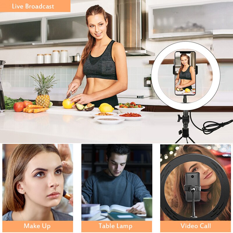 10 Inch Ring Lights Ring Flash For Phone Camera Led Photo Build In Battery Taking For Self Stick Macro Flash Ring Light