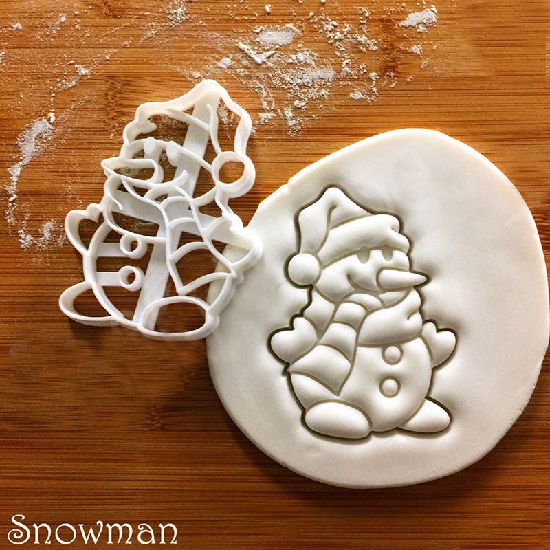 Kerst Sneeuwpop Cookie Cutter Cake Biscuit Mold, Kerstmis Baking Tool,Winter Cookie Stempel, Xmas Cutter