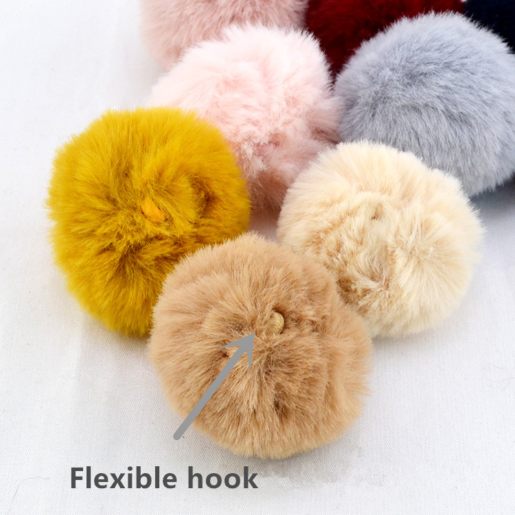 20 stks/partij 3.5cm Faux Fur PomPom DIY Konijn Haarwortel Tas pom pom Bal sleutelhanger Voor Vrouwen Auto haarspeld Zak Sleutelhanger Hoofddeksels