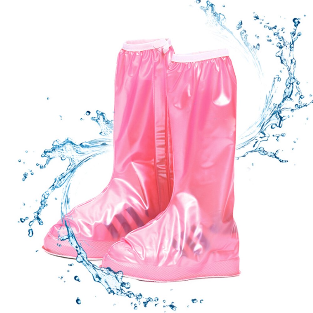 Children's Waterproof Rainwater Reusable Shoe Cover Non-slip Zipper Rain Boots Overshoe High Shoe Cover