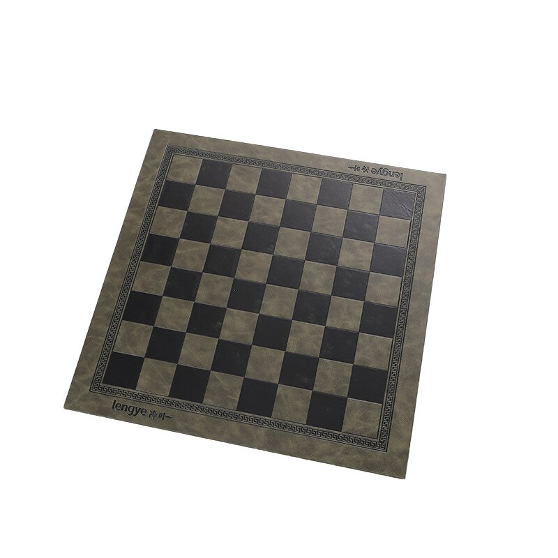 Chess Board Embossed Leather Portable Thermal Insulation Chess Board Ordinary Leather Chess Board: Gray green