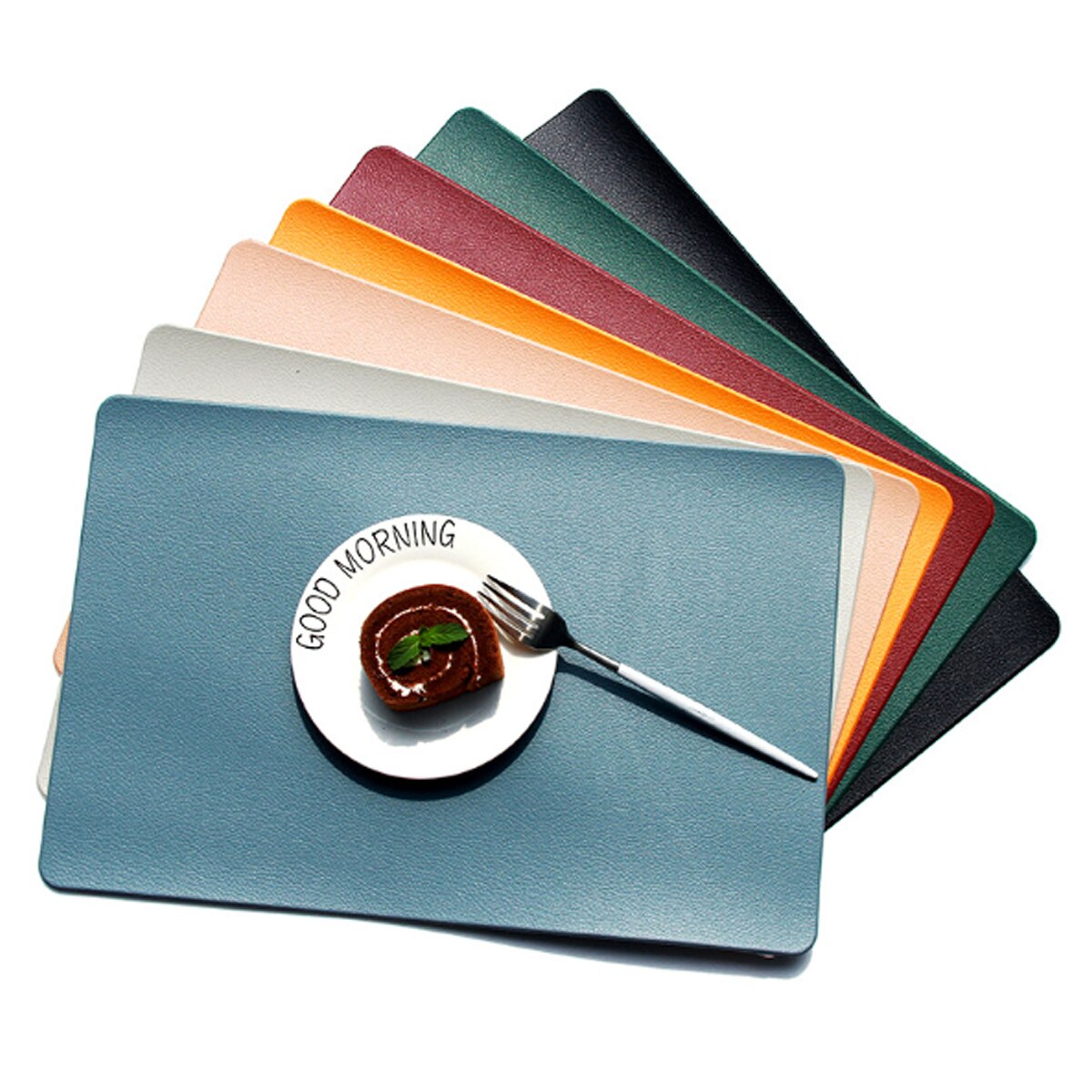 Placemat Leather Table Mats Heat Resistant Wipeable Waterproof Washable Kitchen Dining Patio Table Placemats Outdoor 30x45cm
