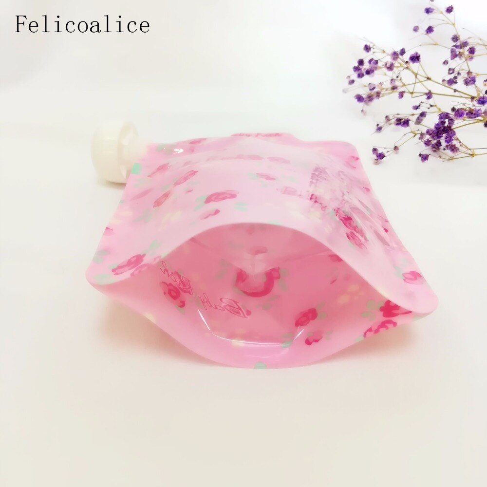Bolsa de plástico para alimentos reutilizable, sin BPA, para exprimir batidos, con cierre rellenable