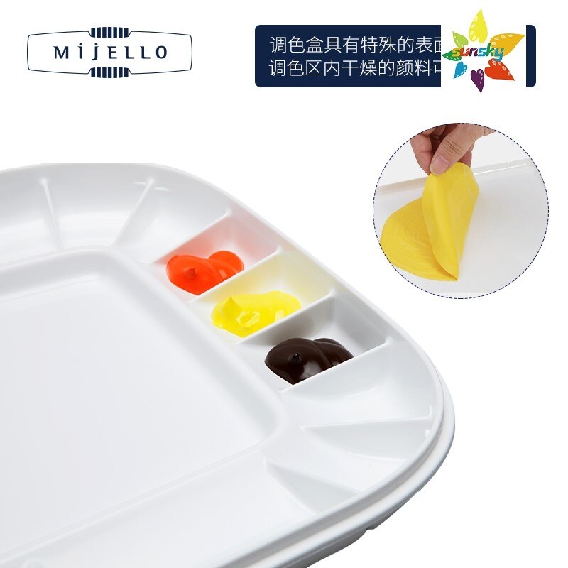 MIJELLO Acrylic Oil Color Palette Artelier Airtight,Easy to Clean by Peeling Off the Dry Color,Special Airtight Structure