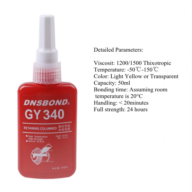 1PC 50ml Sealing Screw Glue Retainer Locking Adhesive Metal Screw Anaerobic Adhesive 243 340 Glue Locking Agent Anti-corrosion: Glue 340