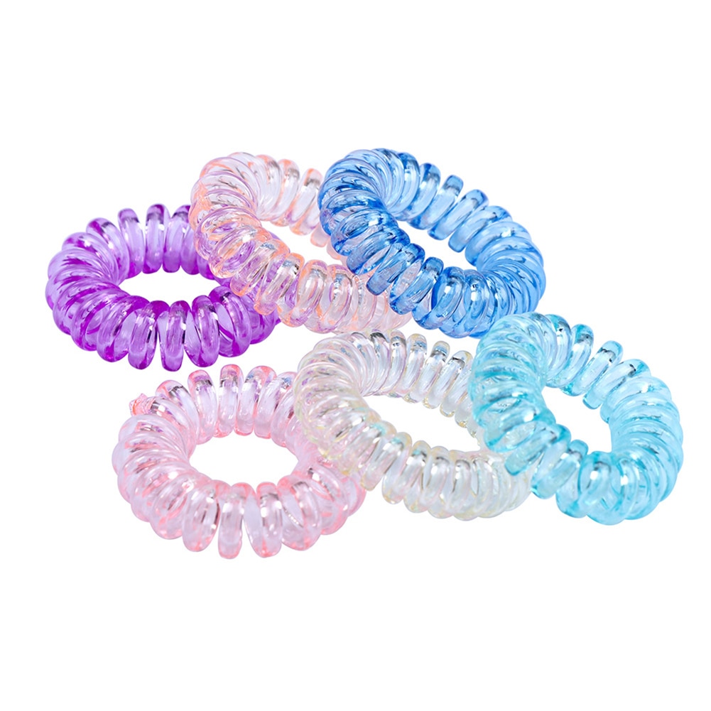 Bandeau élastique transparent pour cheveux, 1 pièce, pour femmes, en spirale, corde de téléphone, accessoires pour cheveux
